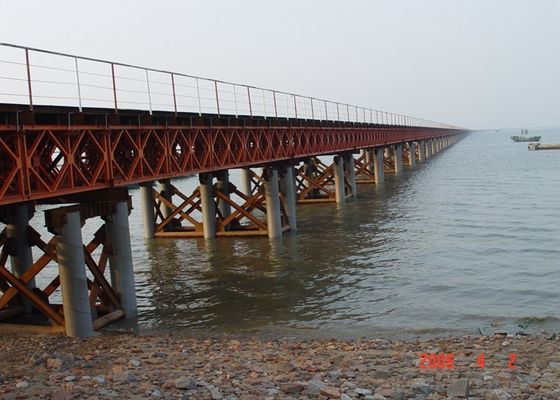 CB200 Designed Span 6-54m Steel Bailey Bridge Segmental Bridge Construction