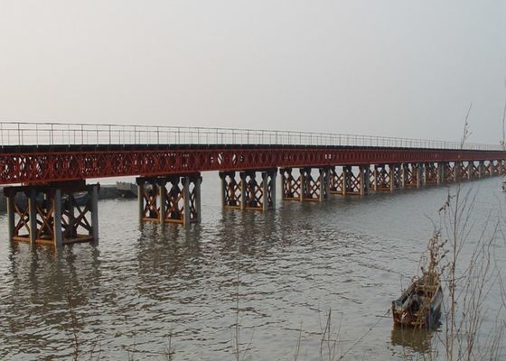 CB200 Designed Span 6-54m Steel Bailey Bridge Segmental Bridge Construction